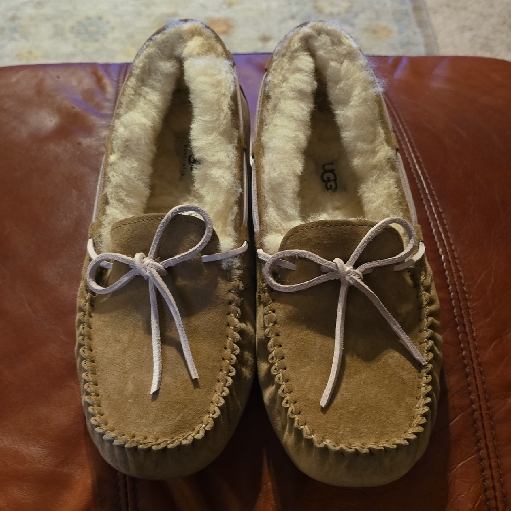 UGG Tan Moccasin Slippers with Cozy Lining #8